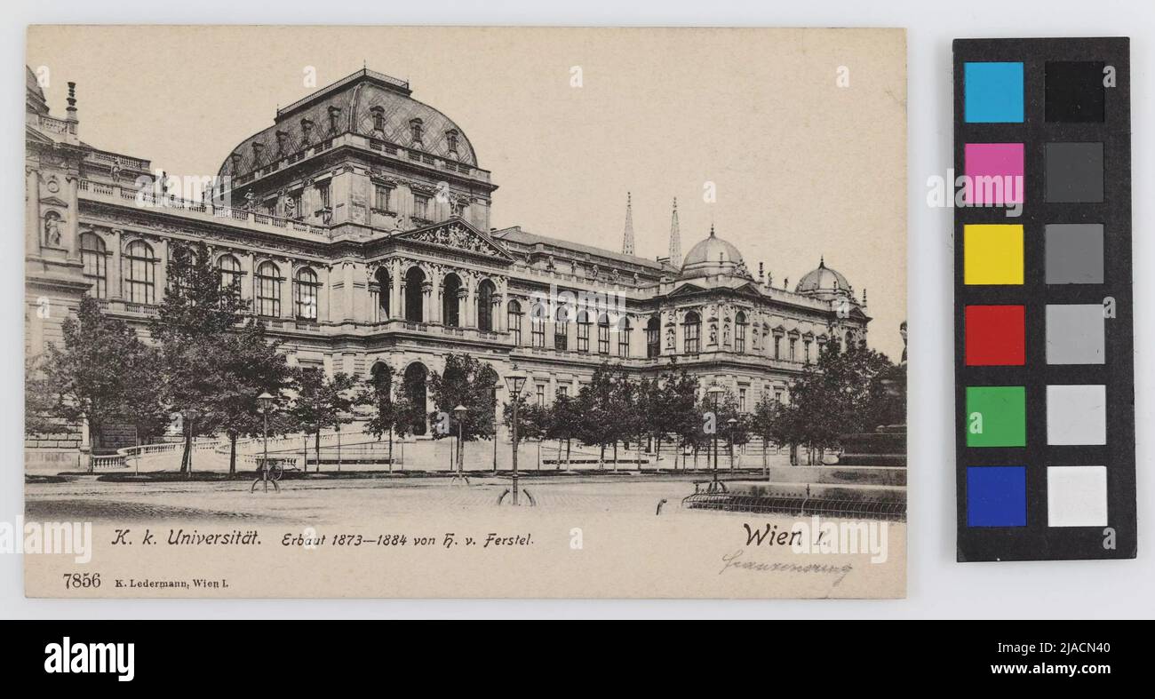 K. K. Université. Construit en 1873-1884 par H. v. Ferstel. Vienne I .. Carl (Karl) Ledermann jun., Producteur Banque D'Images
