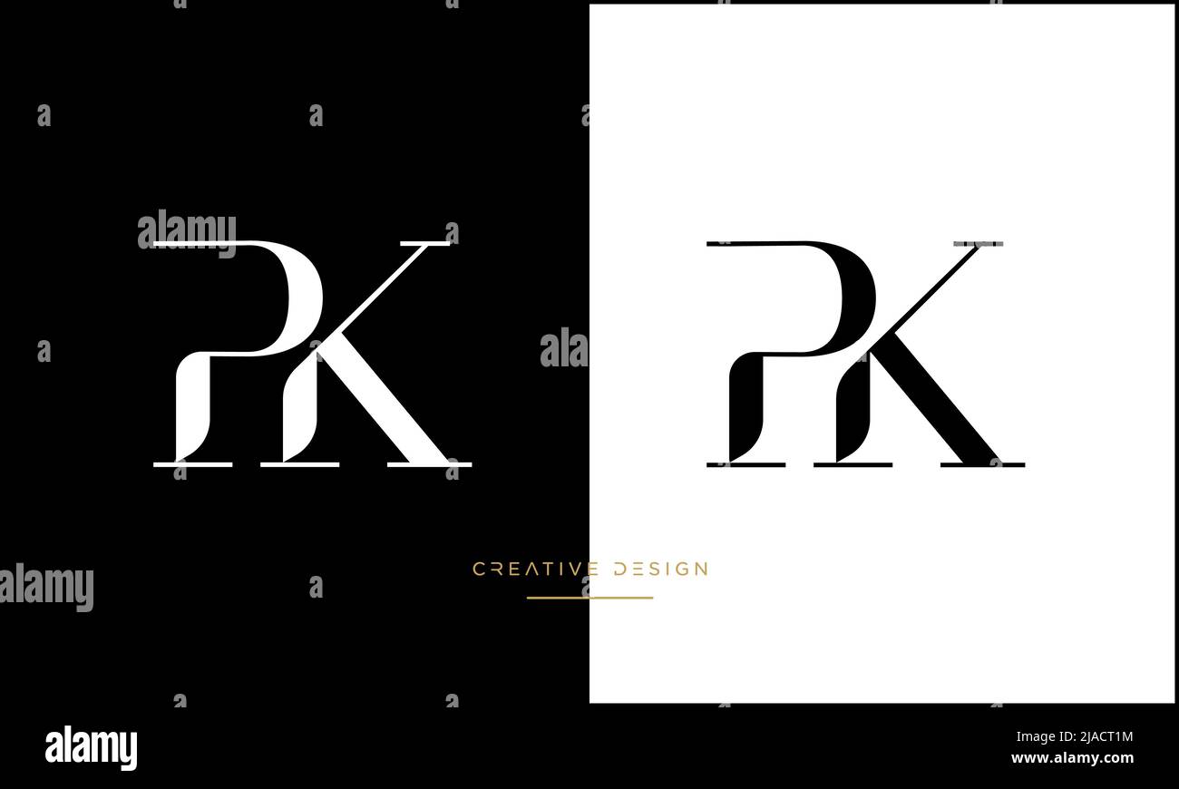 Lettres alphabétiques PK ou KP Abstract Icon logo Illustration de Vecteur