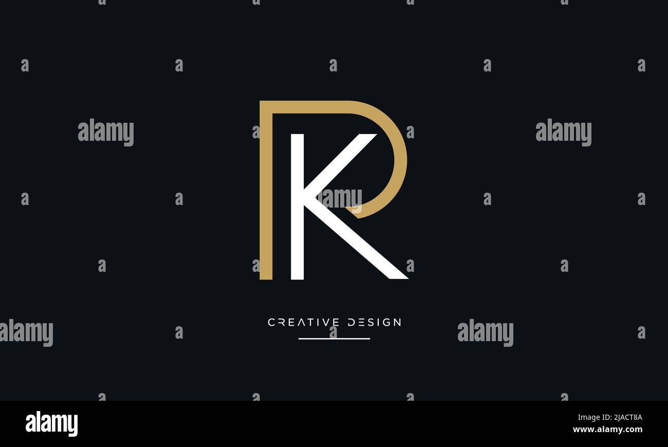Lettres alphabétiques PK ou KP Abstract Icon logo Illustration de Vecteur