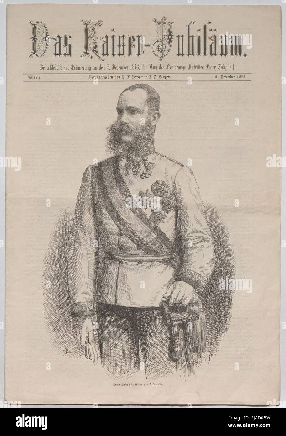 Franz Joseph I., (...); Prince héritier Franz Joseph; réception de l'empereur à son retour de Hongrie; mariage de l'empereur (...); (...) '. Divers graphiques du mémorial' le Jubilé du Kaiser '; différentes scènes de la vie de l'empereur François-Joseph I, 1873. L. Appelrath, caricaturiste, Friedrich Kretzschmar, artiste, Carl Angerer (1838-1916), réalisation Banque D'Images