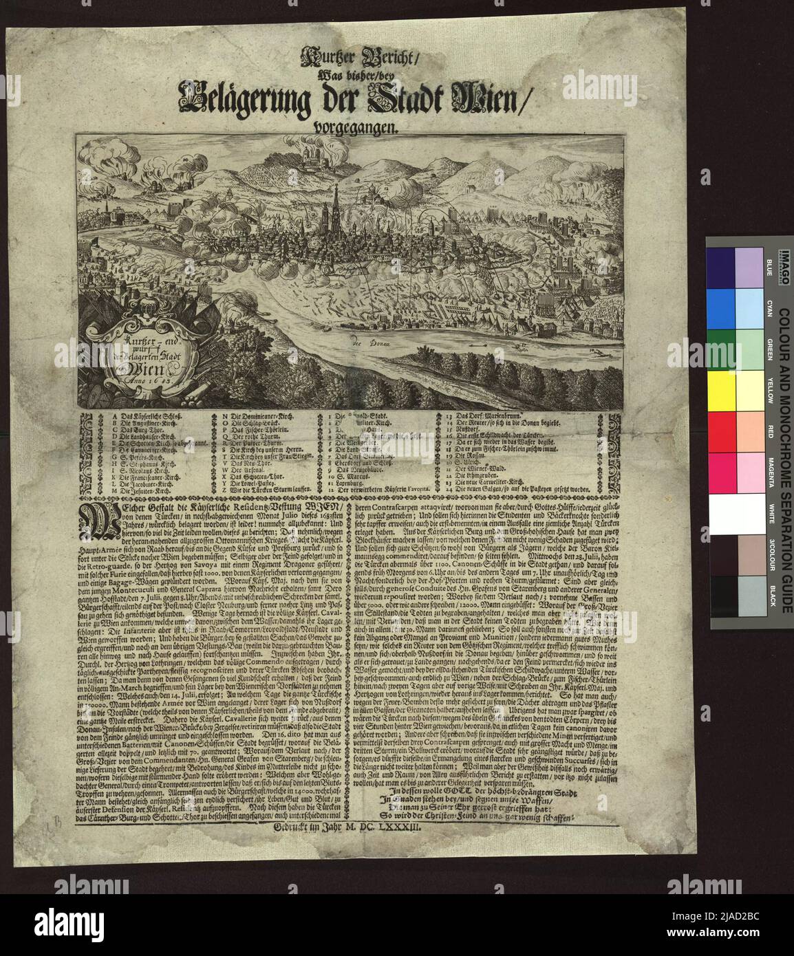 Court rapport ... '. Vue sur le siège de Vienne 1683. Inconnu Banque D'Images