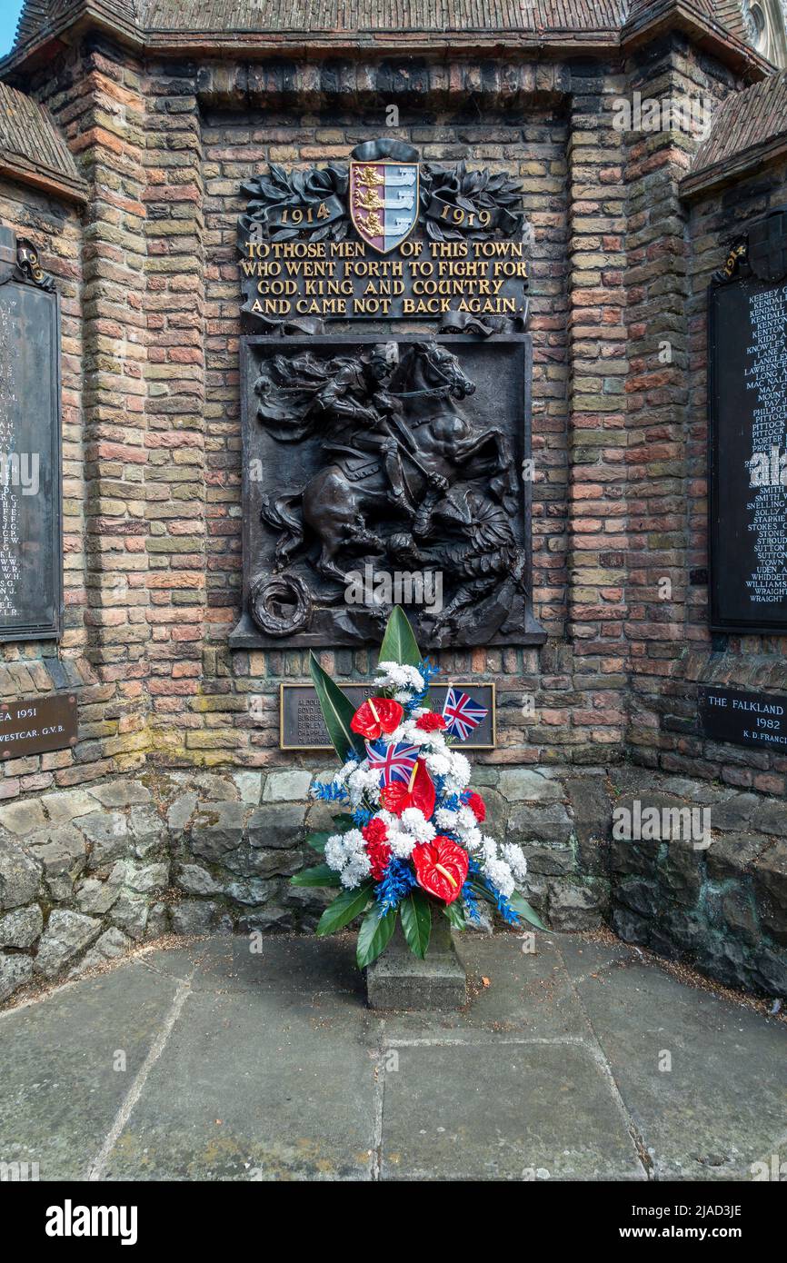 War Memorial, 1914 - 1919, Market Square, Sandwich, Kent Banque D'Images