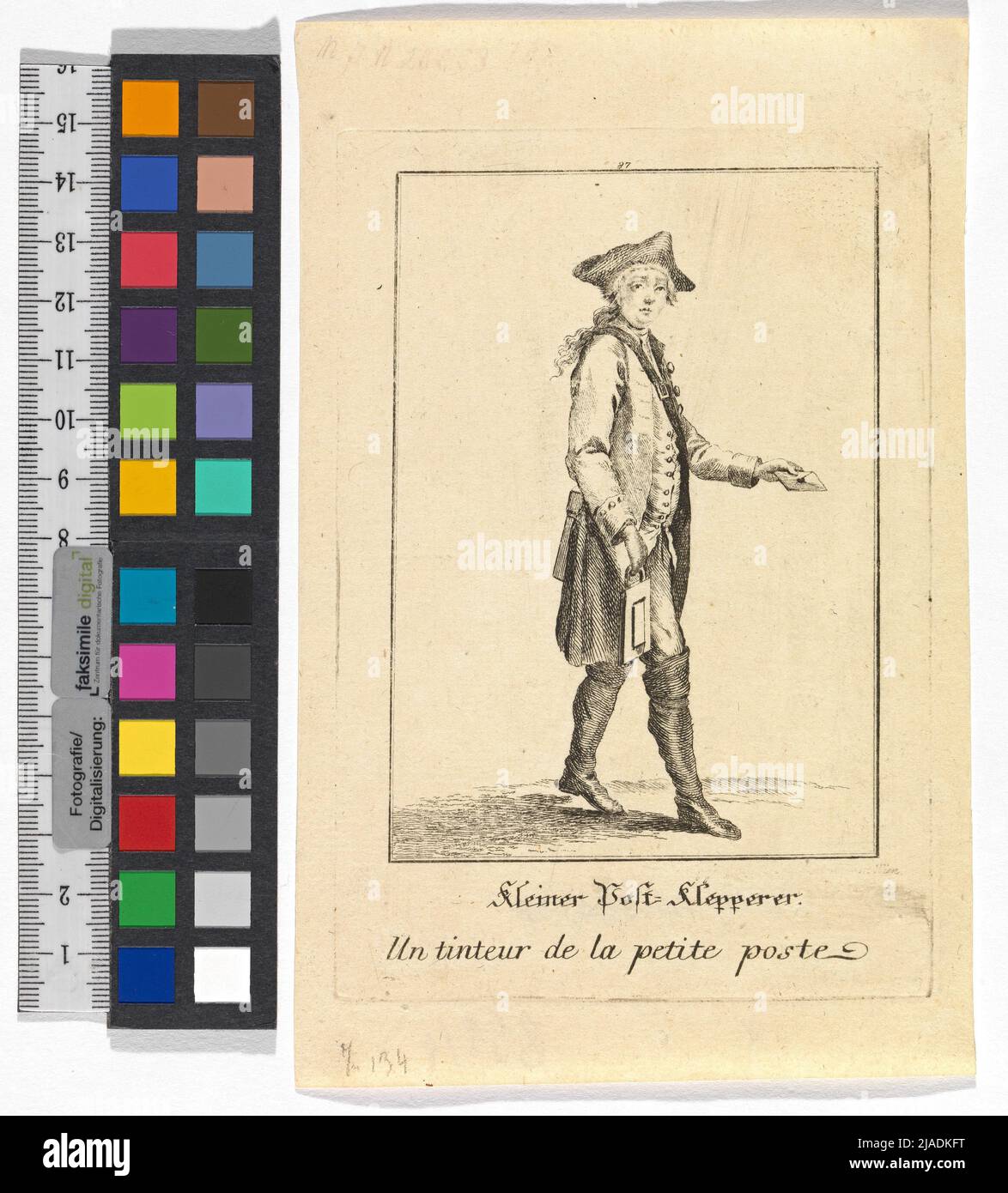 Images de la commune Volks zu Vienna ', Blatt 87:' Little Post-Klepperer. Une encre de la petite poste. '[Postbote]. Jakob (Jacob) Adam (1748-1811), artiste Banque D'Images