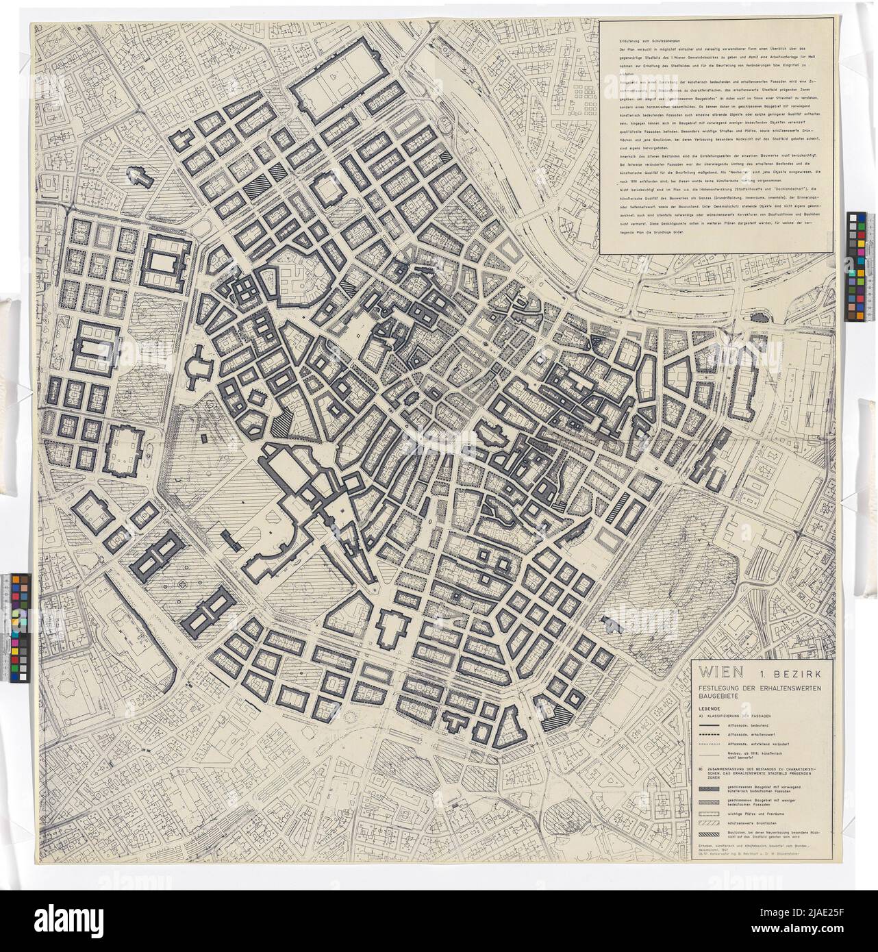 1., plan de la zone de protection pour déterminer les zones de construction qui méritent d'être conservées. Bureau fédéral des monuments (1923-1934, 1945 -) (1923-1934) Banque D'Images