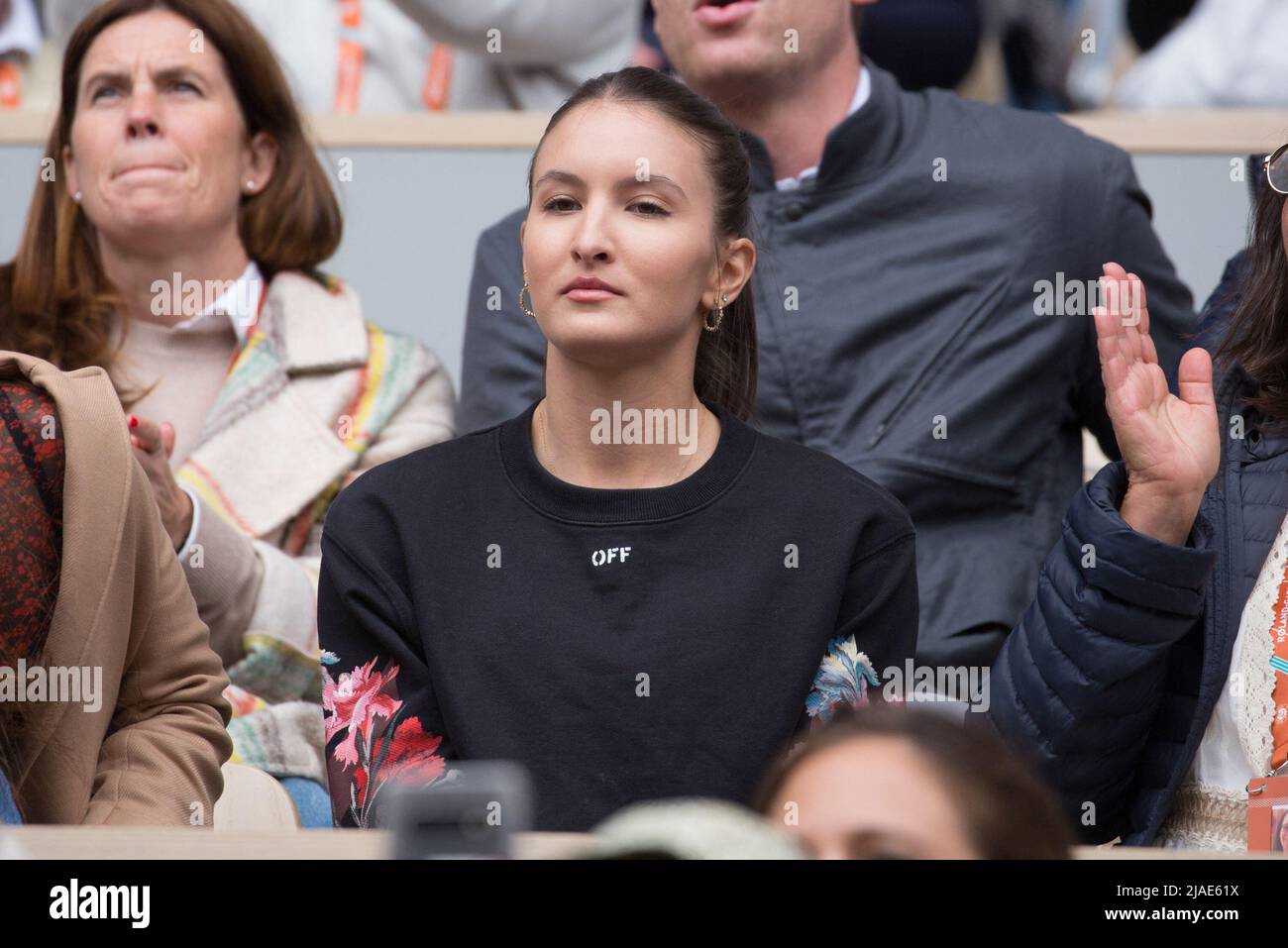 Nina Ghaibi, petite amie de Felix Auger-Aliassime dans les stands lors de l'Open de France Roland Garros 2022 le 29 mai 2022 à Paris, France. Photo de Nasser Berzane/ABACAPRESS.COM Banque D'Images