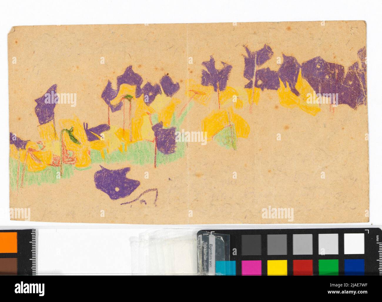 Fleurs dans le Schlossgarten Krumau. Egon Schiele (1890-1918), artiste Banque D'Images