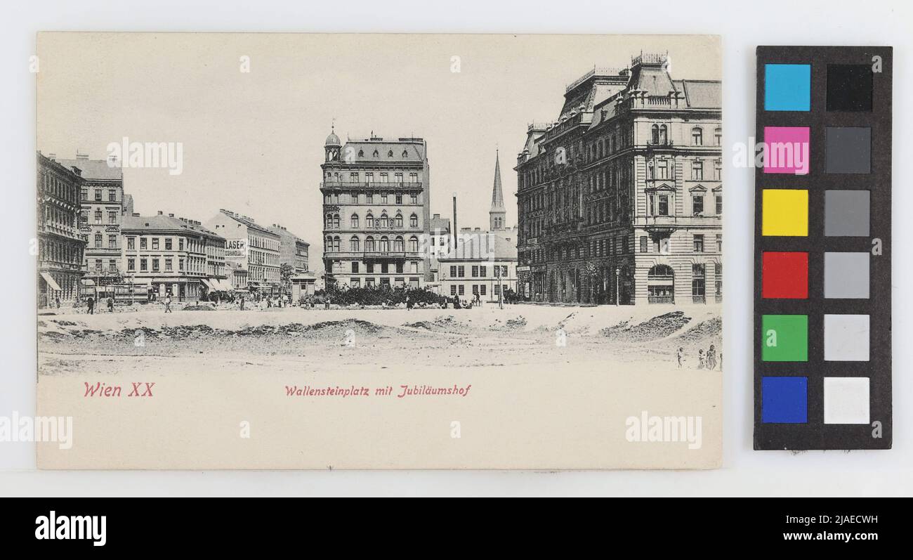 20., Wallensteinplatz - avec cour anniversaire, carte postale. Riche. Schindler Kunstverlag, Leipzig, Producteur, août von Kantz, représentant Banque D'Images