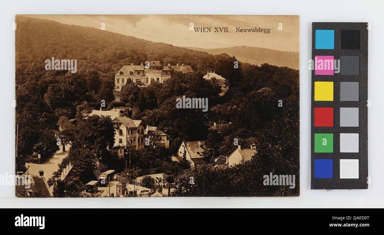 17th, Neuwaldegg - Château de Neuwaldegger/Schloss Schwarzenberg, carte postale. Verlag Josef Popper (J. P. W.), producteur Banque D'Images