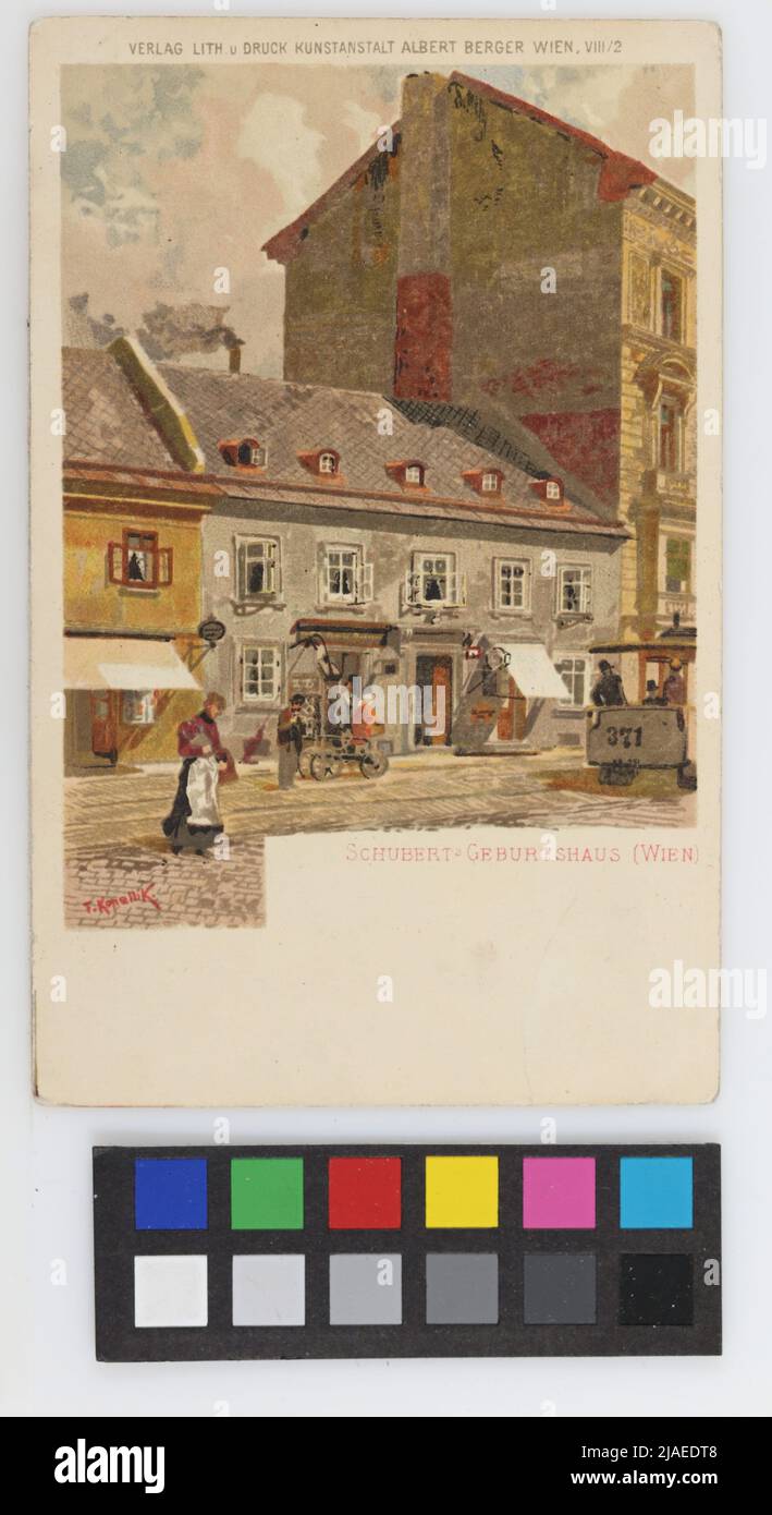 9., Nußdorfer Straße 54 - Schubert -Birthhaus, carte postale. Albert Berger (Kunstanstalt), producteur, après: Franz Kopallik (1860-1931), tiroir Banque D'Images