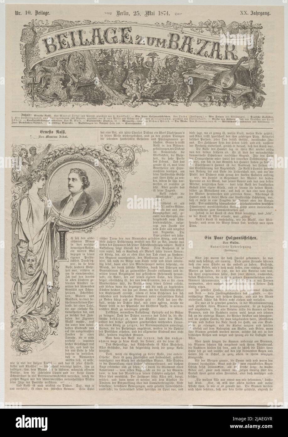 Ernesto Rossi. '. L'acteur italien Ernesto Rossi (de 'supplément au Bazar', Berlin). Richard Brend’amour (1831-1915), Xylographe, après : Hermann Joseph Wilhelm Knackfuß (1848-1915), artiste Banque D'Images
