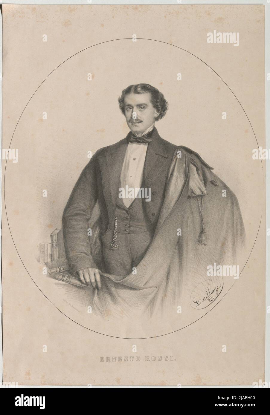 Ernesto Rossi. '. Ernesto Rossi, acteur italien. Adolf Dauthage (1825-1883), lithographe, Joseph Stoufs, imprimeur Banque D'Images