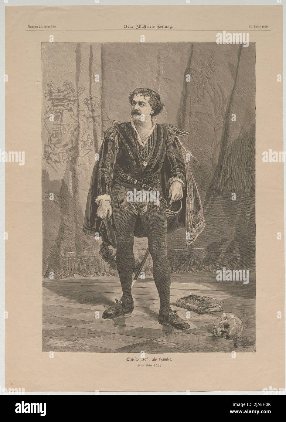 Ernesto Rossi en tant que Hamlet (tiré du « nouveau journal illustré »). Inconnu Banque D'Images