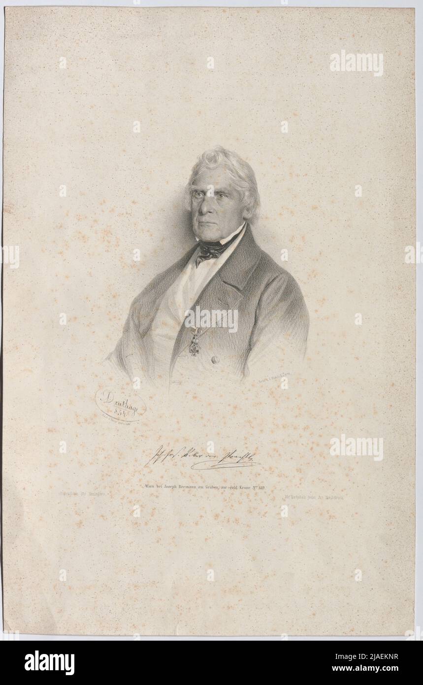 Johann Joseph Ritter von Prechtl. '. Johann Josef von Prechtl, technologue. Adolf Dauthage (1825-1883), lithographe, veuve de Höfelich, imprimeur, Josef Bermann (1810-1886), éditeur Banque D'Images