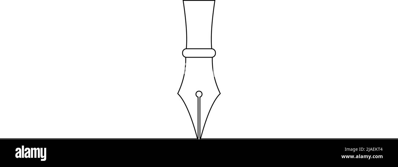 le stylo à encre dessine une ligne droite, l'outil stylo une ligne Illustration de Vecteur