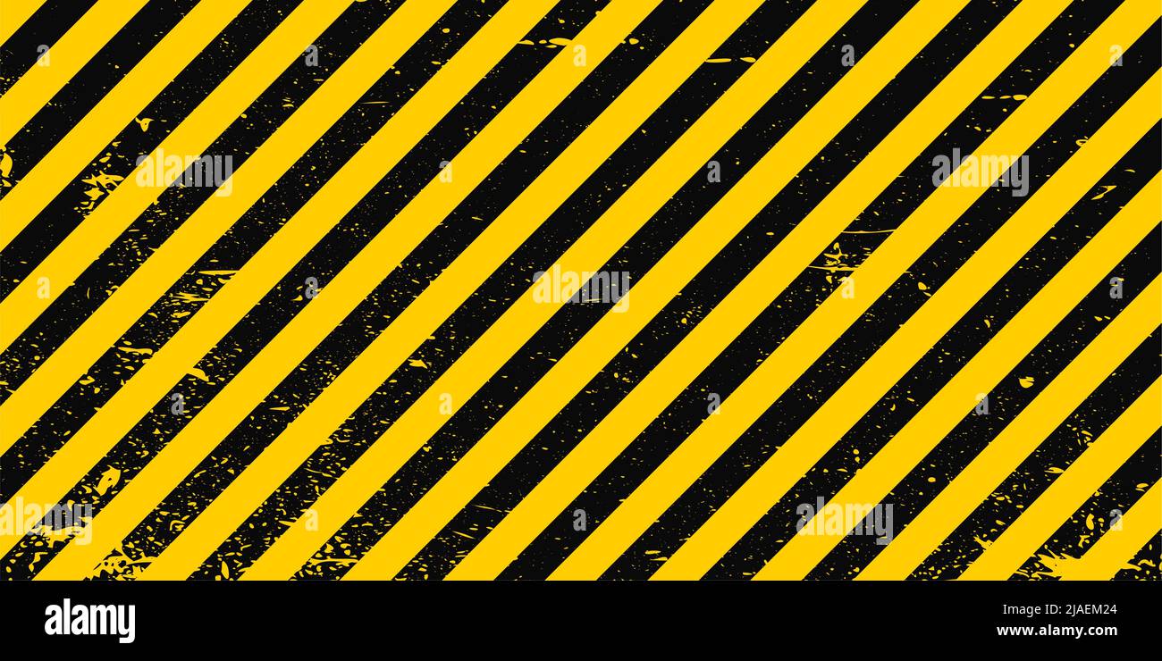 Le cadre d'avertissement d'arrière-plan industriel grunge des rayures diagonales jaunes et noires Illustration de Vecteur