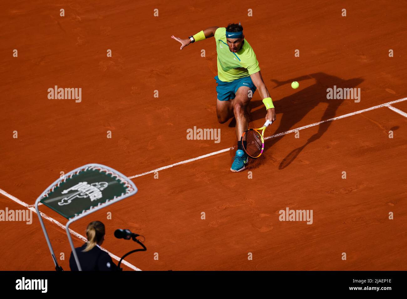 Paris, France. 29th mai 2022. Tennis : Grand Chelem/WTA Tour/ATP - Open de France, hommes, 4th tours, Auger-Aliassime (Canada) - Nadal (Espagne). Rafael Nadal est en action. Credit: Frank Molter/dpa/Alay Live News Banque D'Images