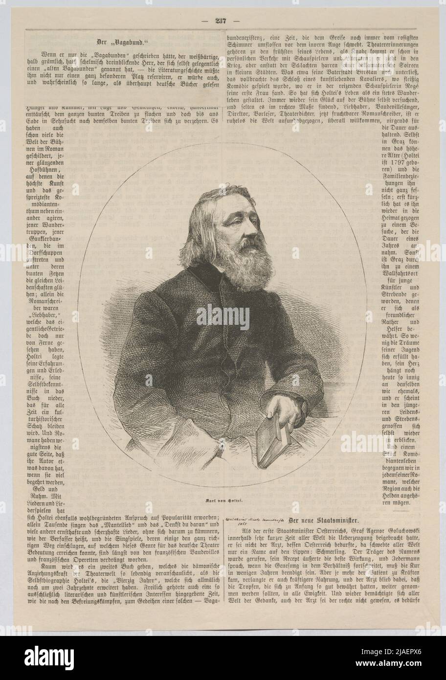 Karl von Holtei (du magazine mensuel illustré de Waldheim). Inconnu Banque D'Images