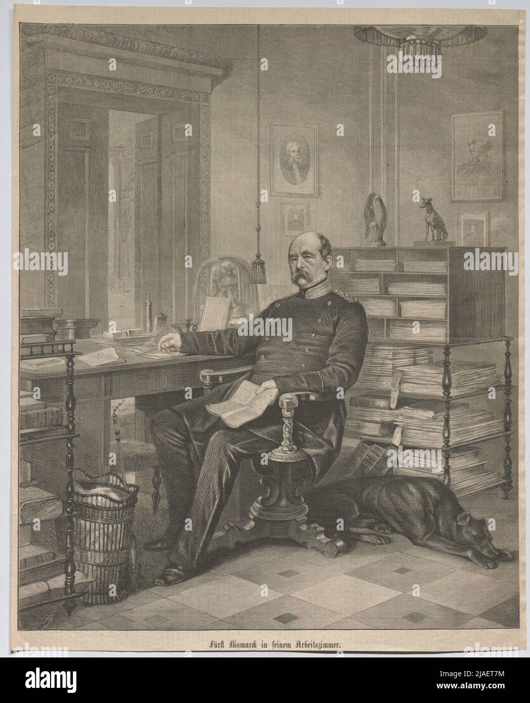 Prince Bismarck dans son étude (du 'monde illustré'). Inconnu Banque D'Images