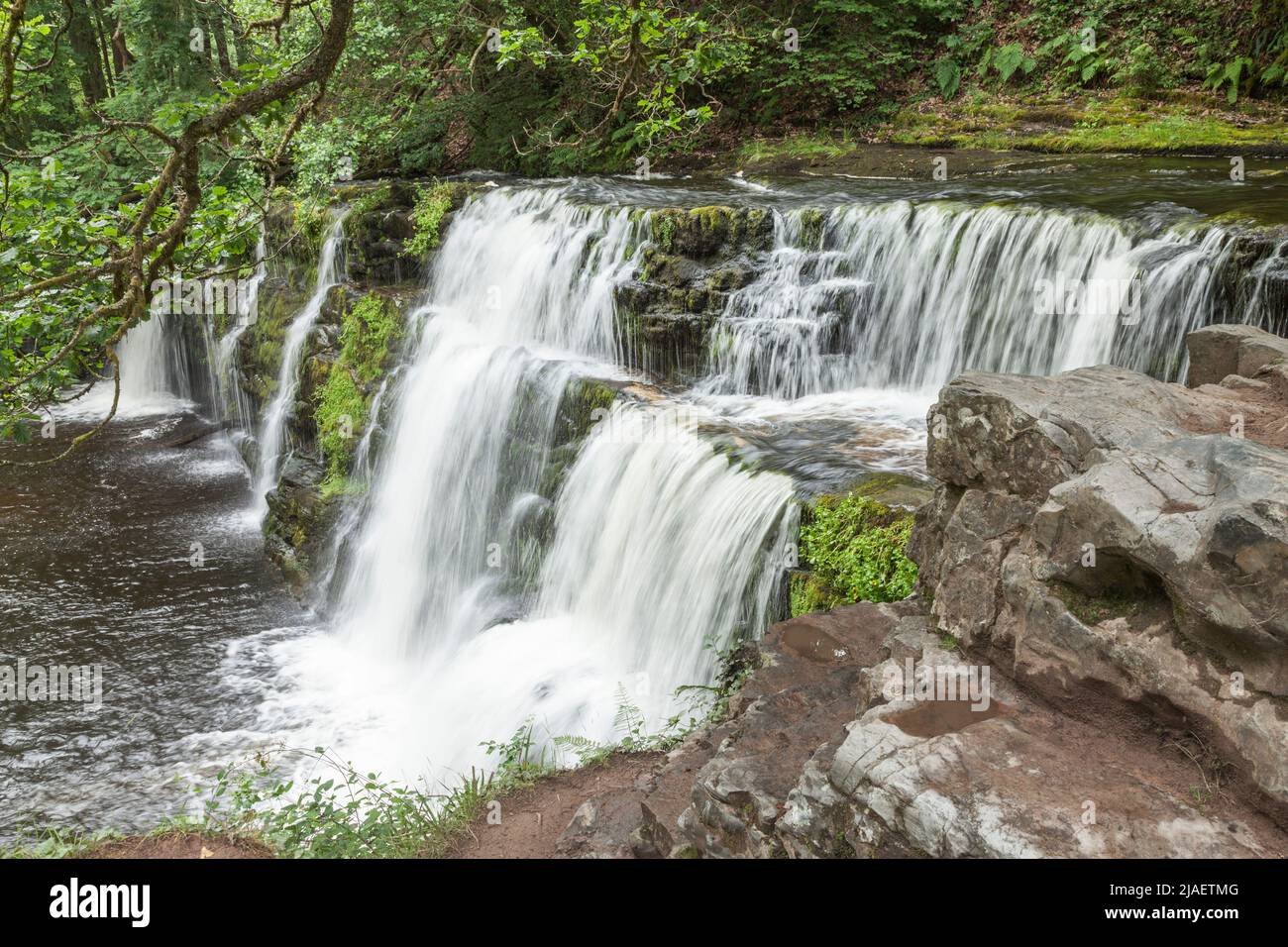 Sgwd y Pannwr (Waterfall of the Cloth Washer), River Mellte, près d'Ystradfellte, parc national de Brecon Beacons, Powys, pays de Galles du Sud, Royaume-Uni Banque D'Images