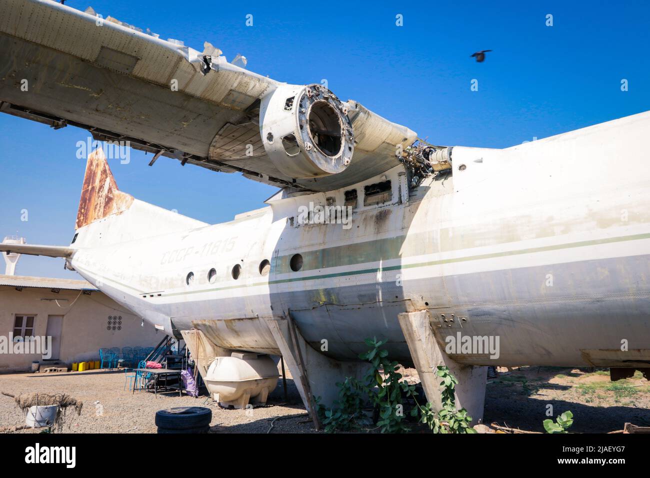 Détruit l'avion soviétique dans la vieille ville de Massawa, en Érythrée Banque D'Images
