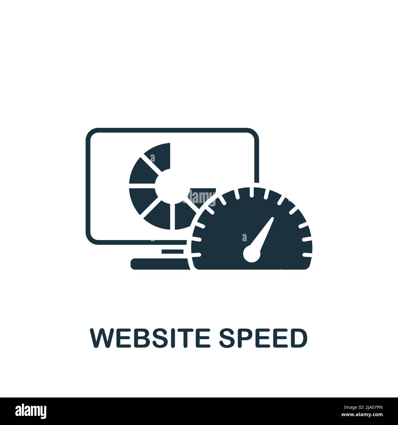 Icône vitesse du site Web. Icône de conception Web simple monochrome pour les modèles, la conception Web et les infographies Illustration de Vecteur