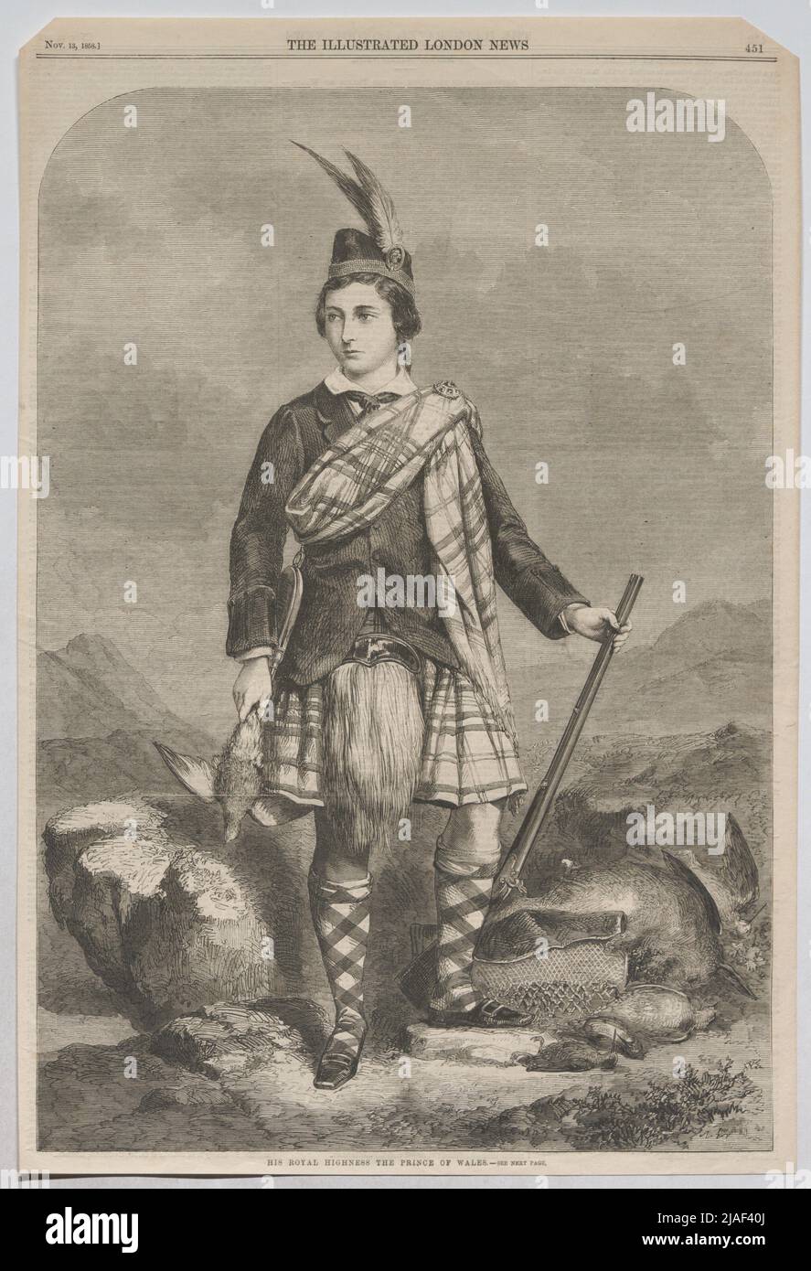 Son altesse royale les princes du pays de galles. Le prince de Galles à la chasse (tiré de « The Illustrated London News »). Inconnu Banque D'Images