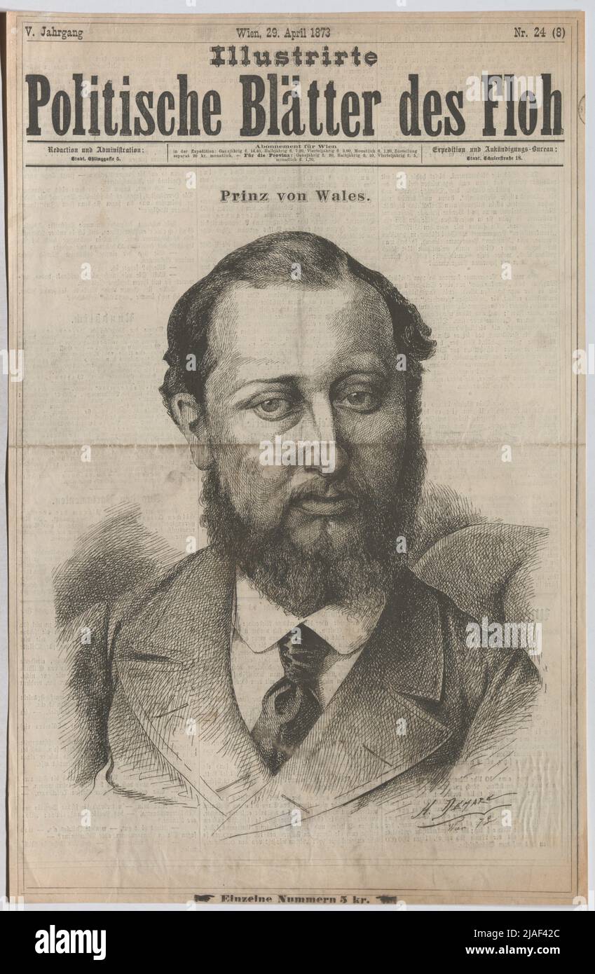 Prince de Galles (page de titre des feuilles politiques illustrées de la puce). Henri Demare (1846-1887), artiste Banque D'Images