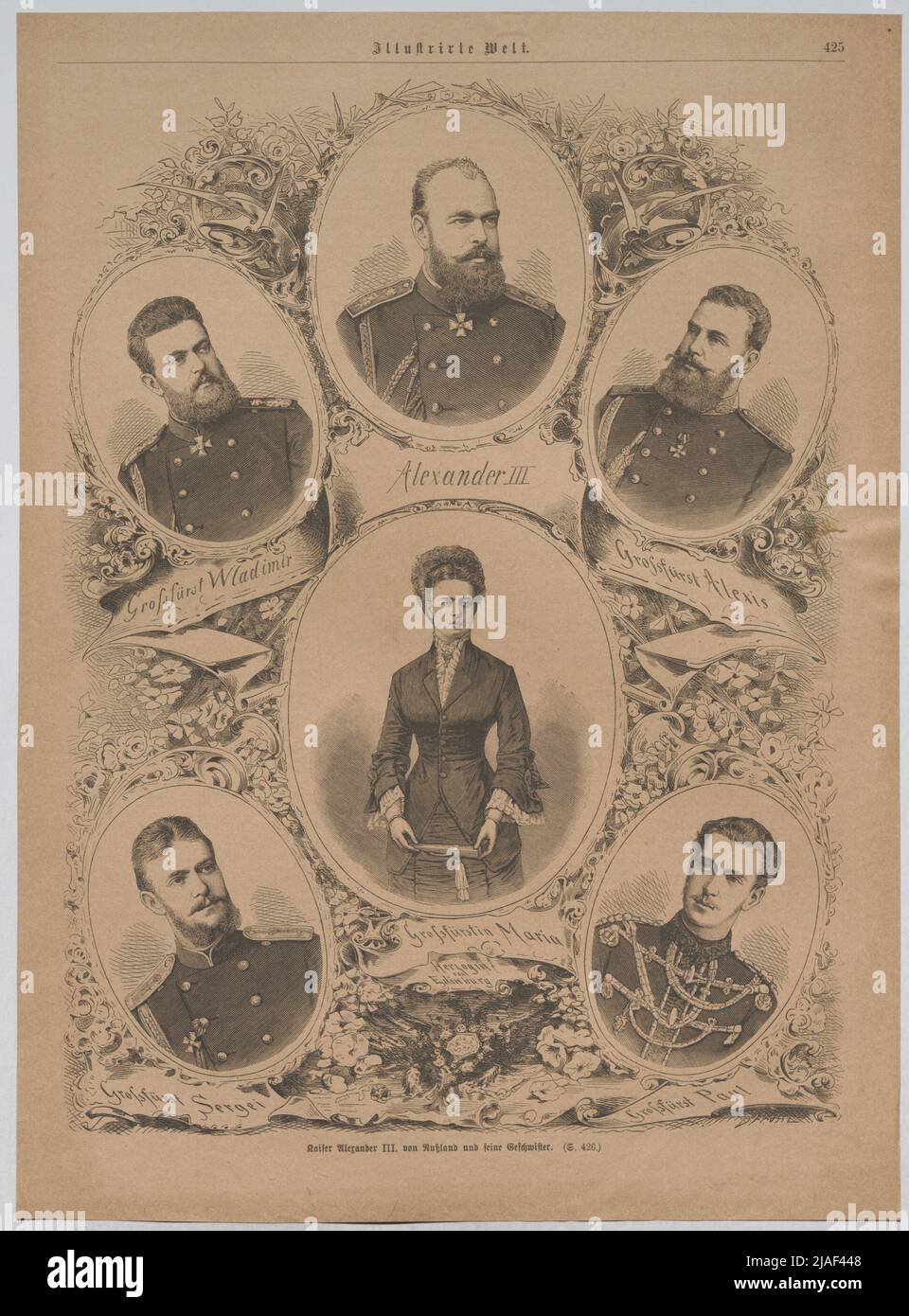 L'empereur Alexandre III. Von Russie et ses frères et sœurs (du « monde illustré »). Inconnu Banque D'Images