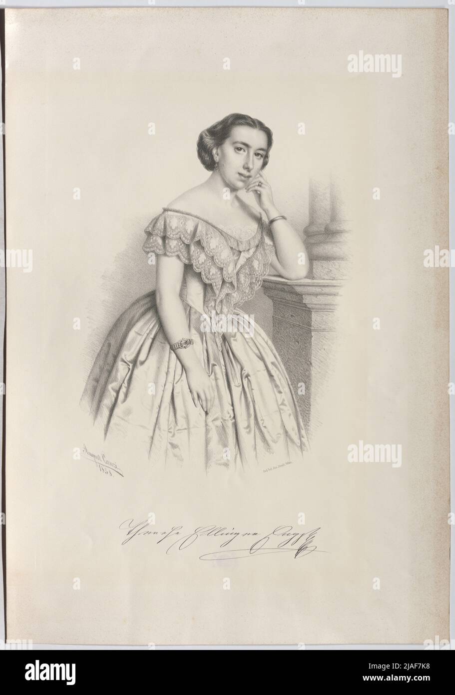 Therese Ellinger Engg (). Août (Ágost od. Ákos) canzi (1808-1866), artiste, Joseph Stoufs, Imprimeur Banque D'Images