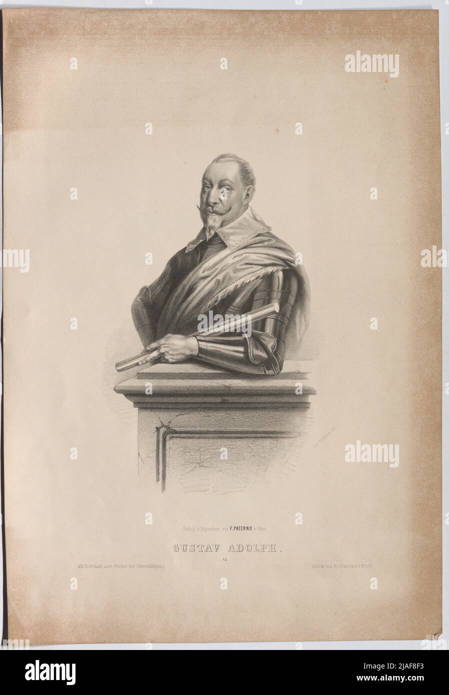 Gustav Adolph. '. Roi Gustav II Adolf von Suède. Rudolf Hoffmann, Lithoflacher, Reiffenstein & Rösch, Imprimeur, F. Paterno, maison d'édition Banque D'Images