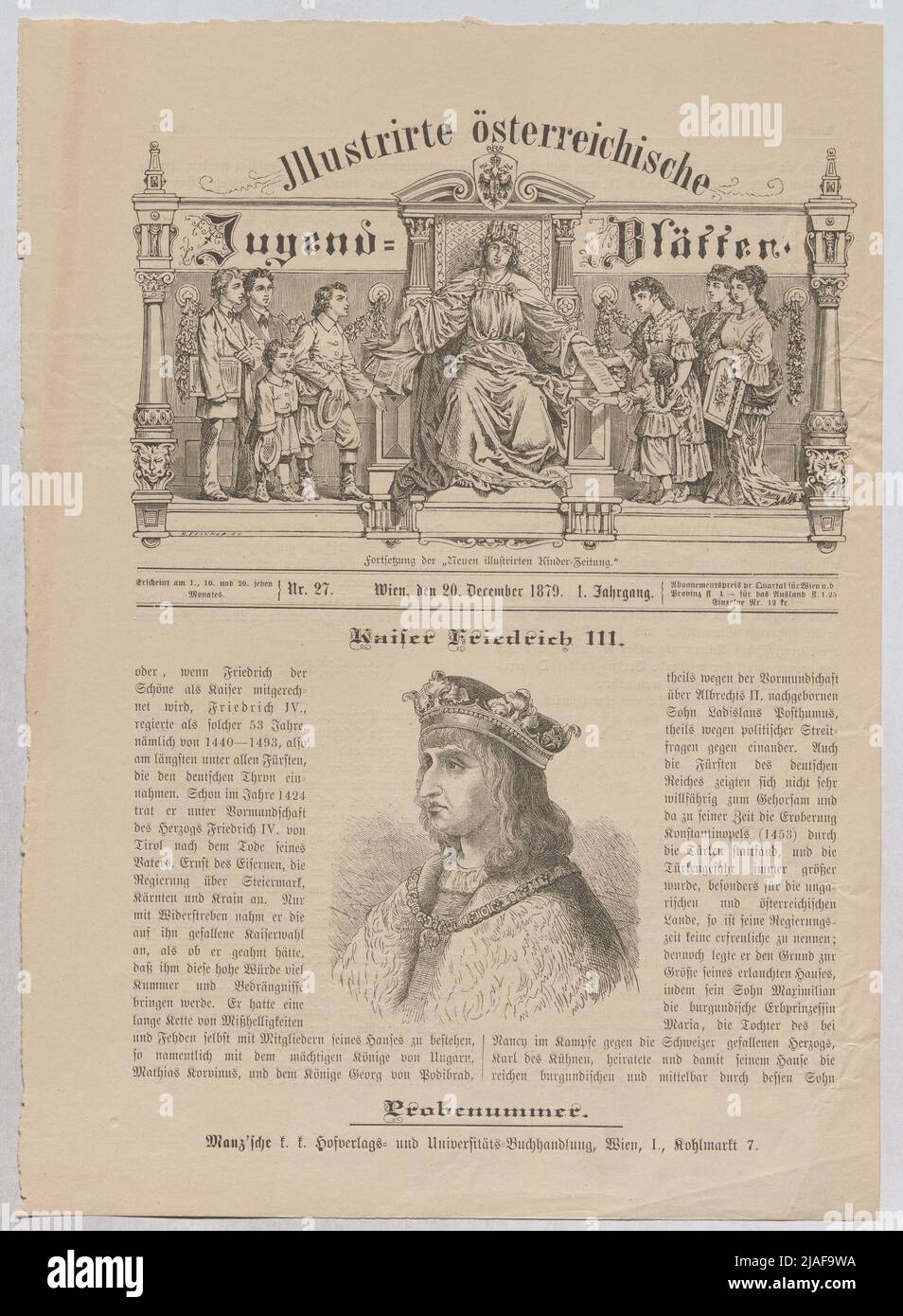 L'empereur Friedrich III (« feuilles de jeunesse autrichienne illustrées »). Inconnu Banque D'Images