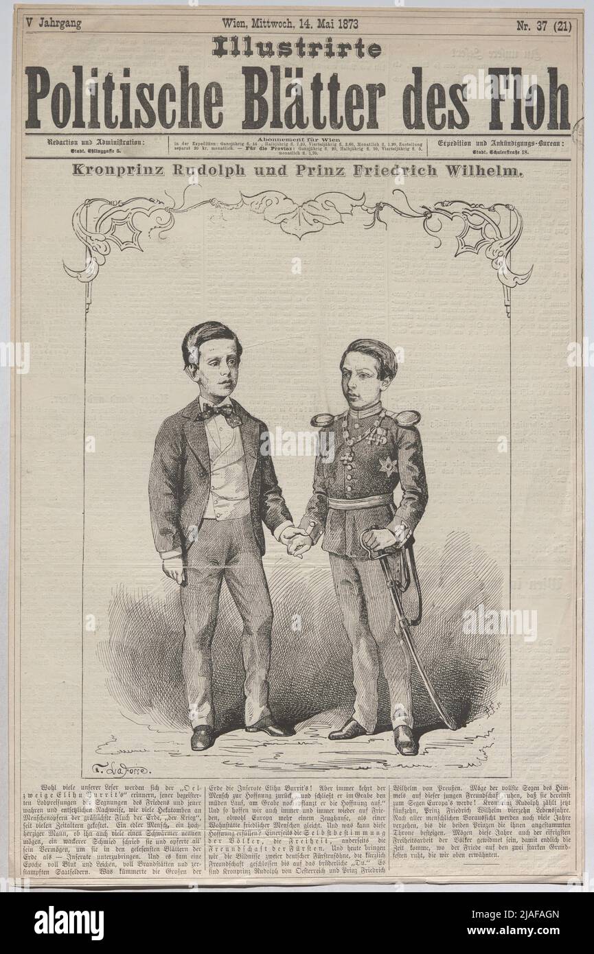 Le Prince héritier Rudolph et le Prince Friedrich Wilhelm. '. Le prince héritier Rudolf von Austria et le prince Friedrich Wilhelm (« feuilles politiques illustrées de la puce »). Georges Lafosse (1843-1880), artiste Banque D'Images