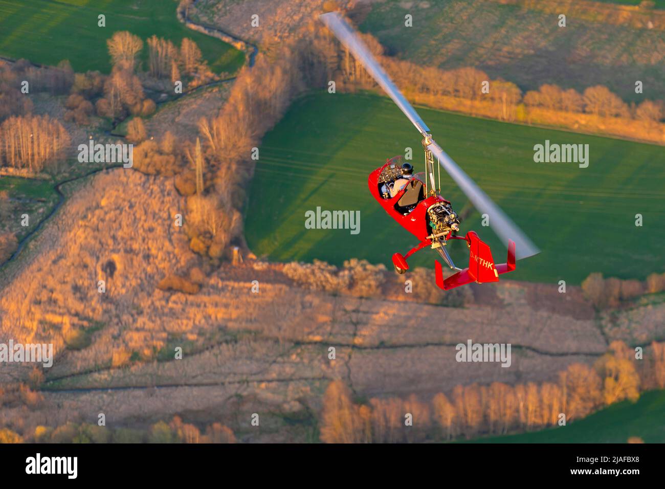 Autogyro, 04/18/2022, vue aérienne, Allemagne, Schleswig-Holstein Banque D'Images