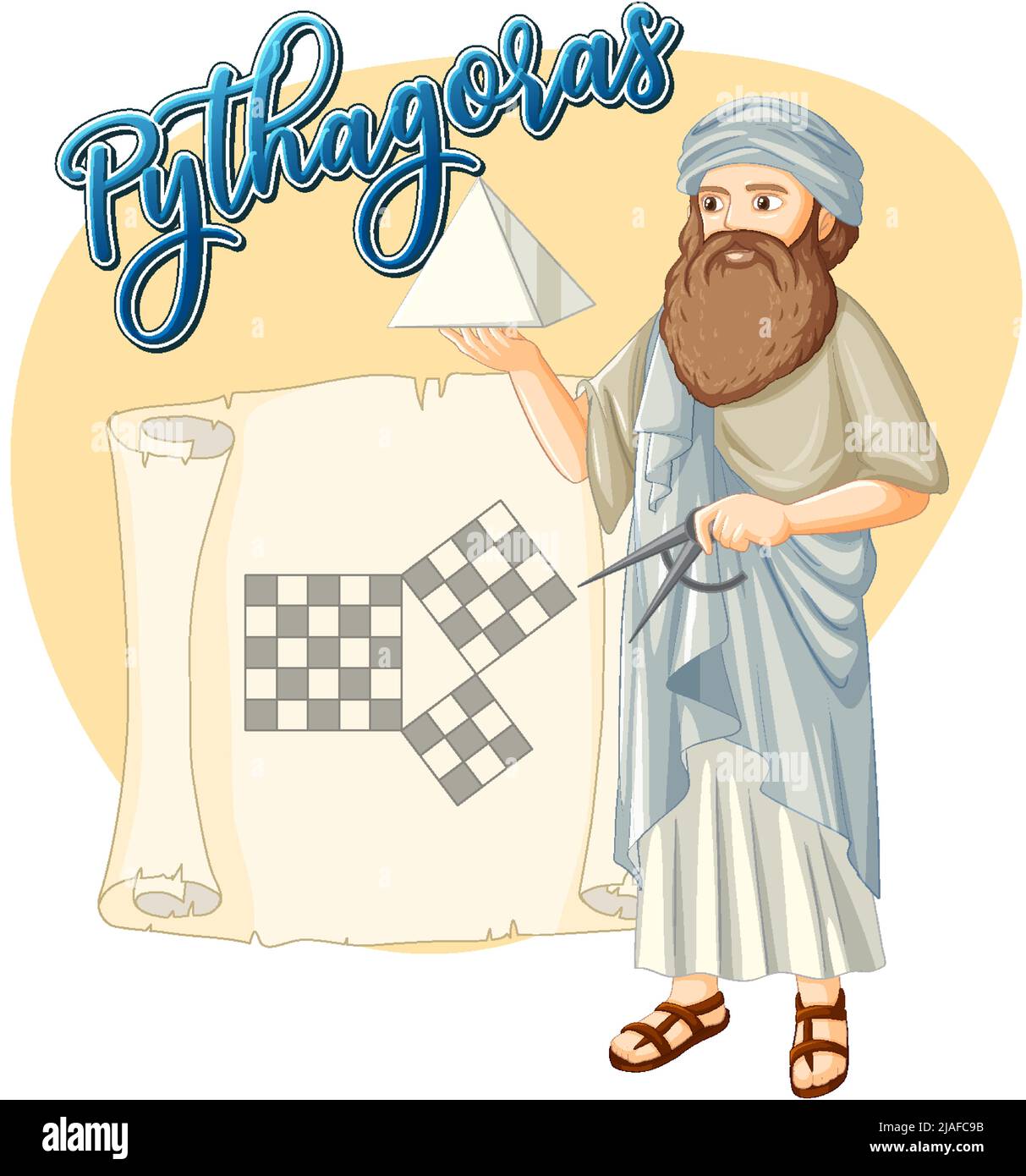 Illustration isolée de personnage de dessin animé de Pythagoras Illustration de Vecteur