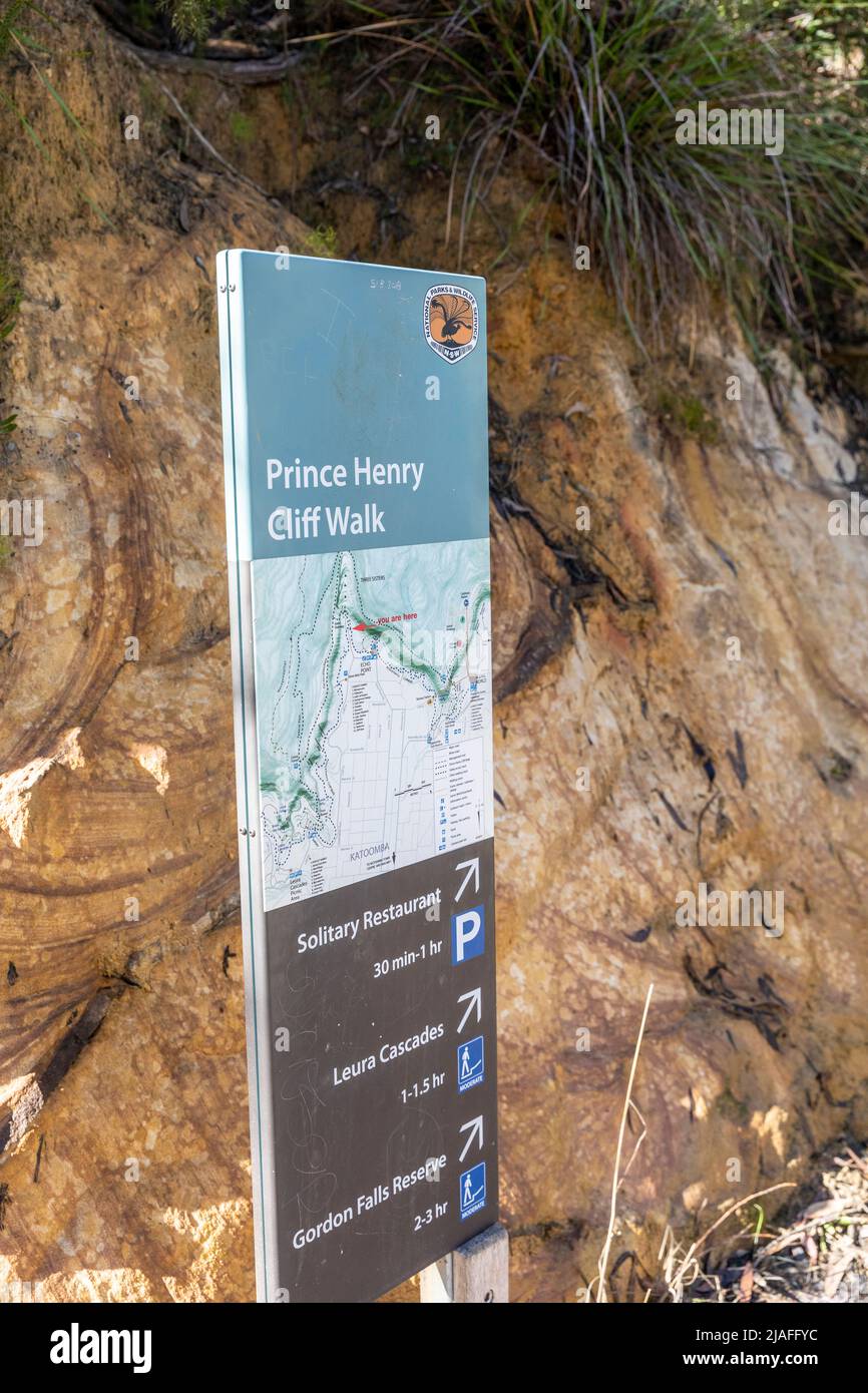 Prince Henry Cliff Walk au départ de Katoomba dans le parc national des Blue Mountains, Nouvelle-Galles du Sud, Australie Banque D'Images