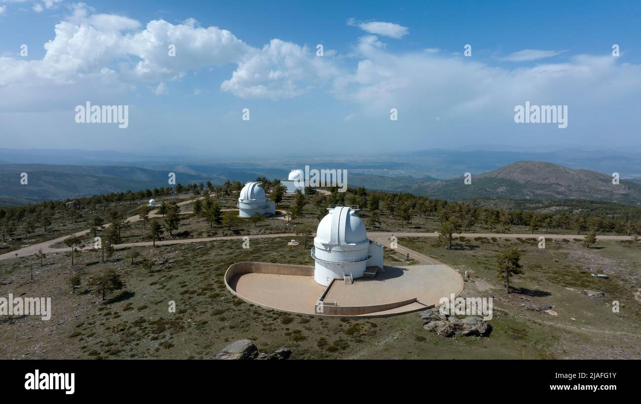 Installations de l'observatoire de Calar Alto dans la province d'Almeria, Espagne. Banque D'Images