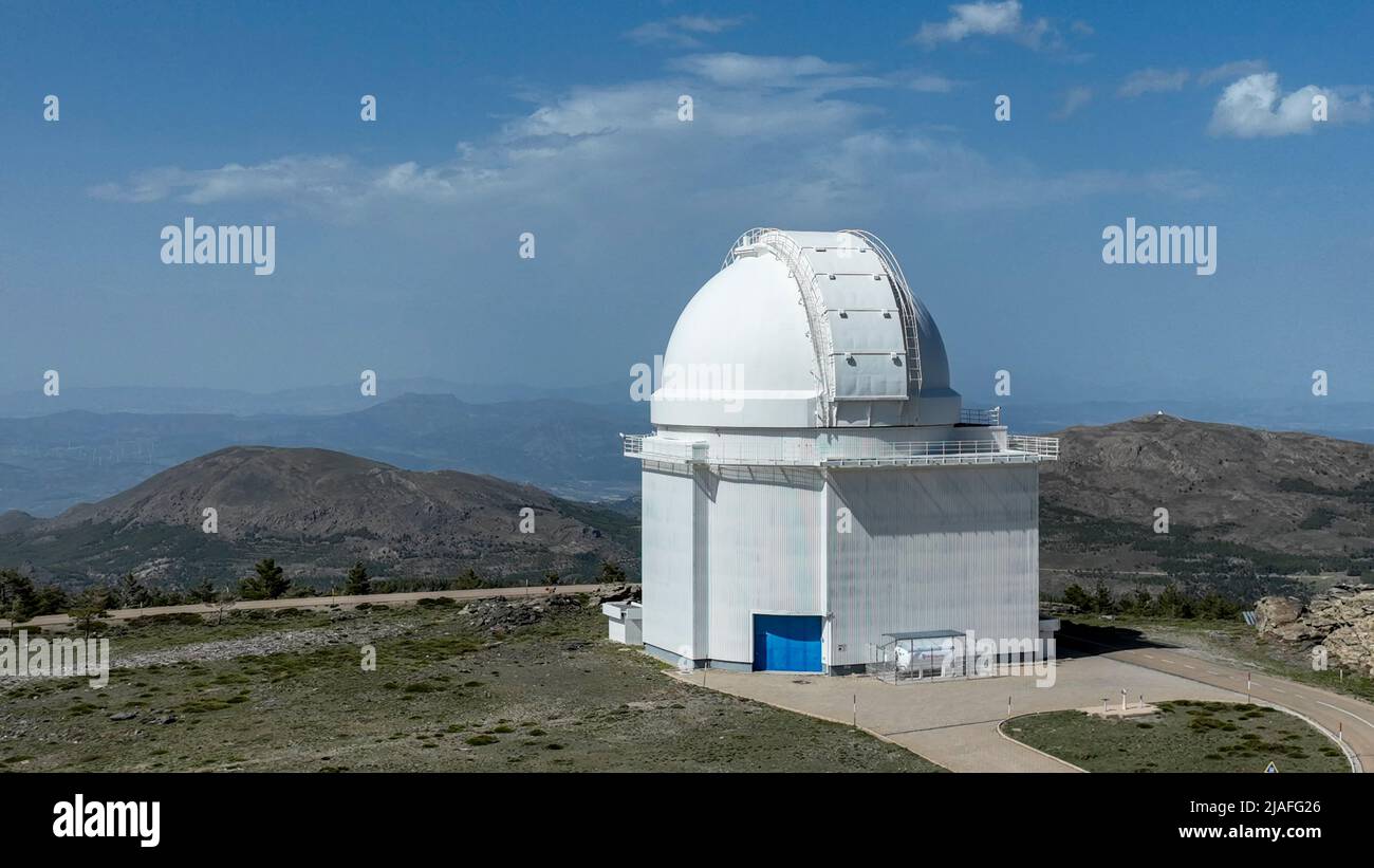 Installations de l'observatoire de Calar Alto dans la province d'Almeria, Espagne. Banque D'Images