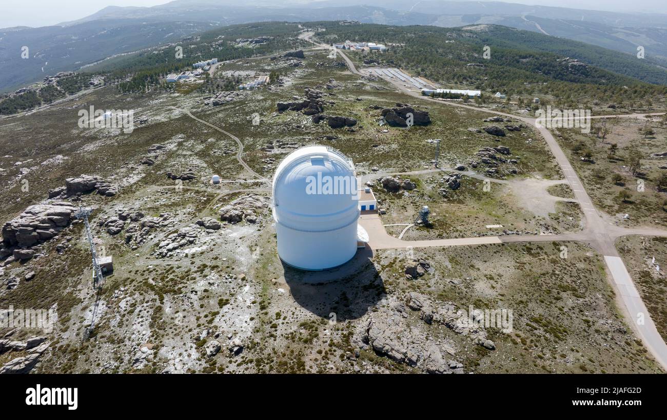 Installations de l'observatoire de Calar Alto dans la province d'Almeria, Espagne. Banque D'Images