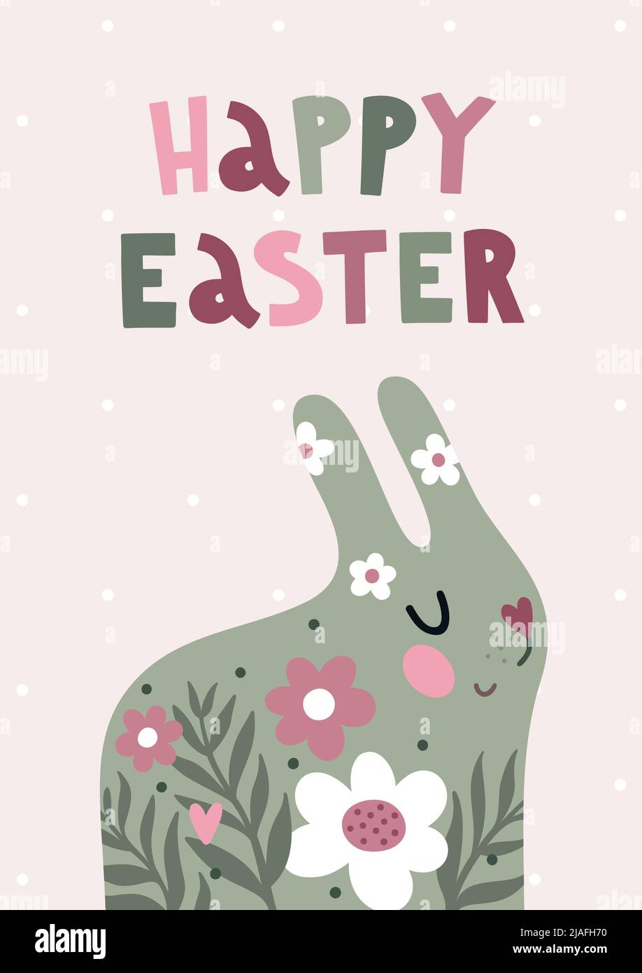 Affiche de lapin de Pâques Illustration de Vecteur