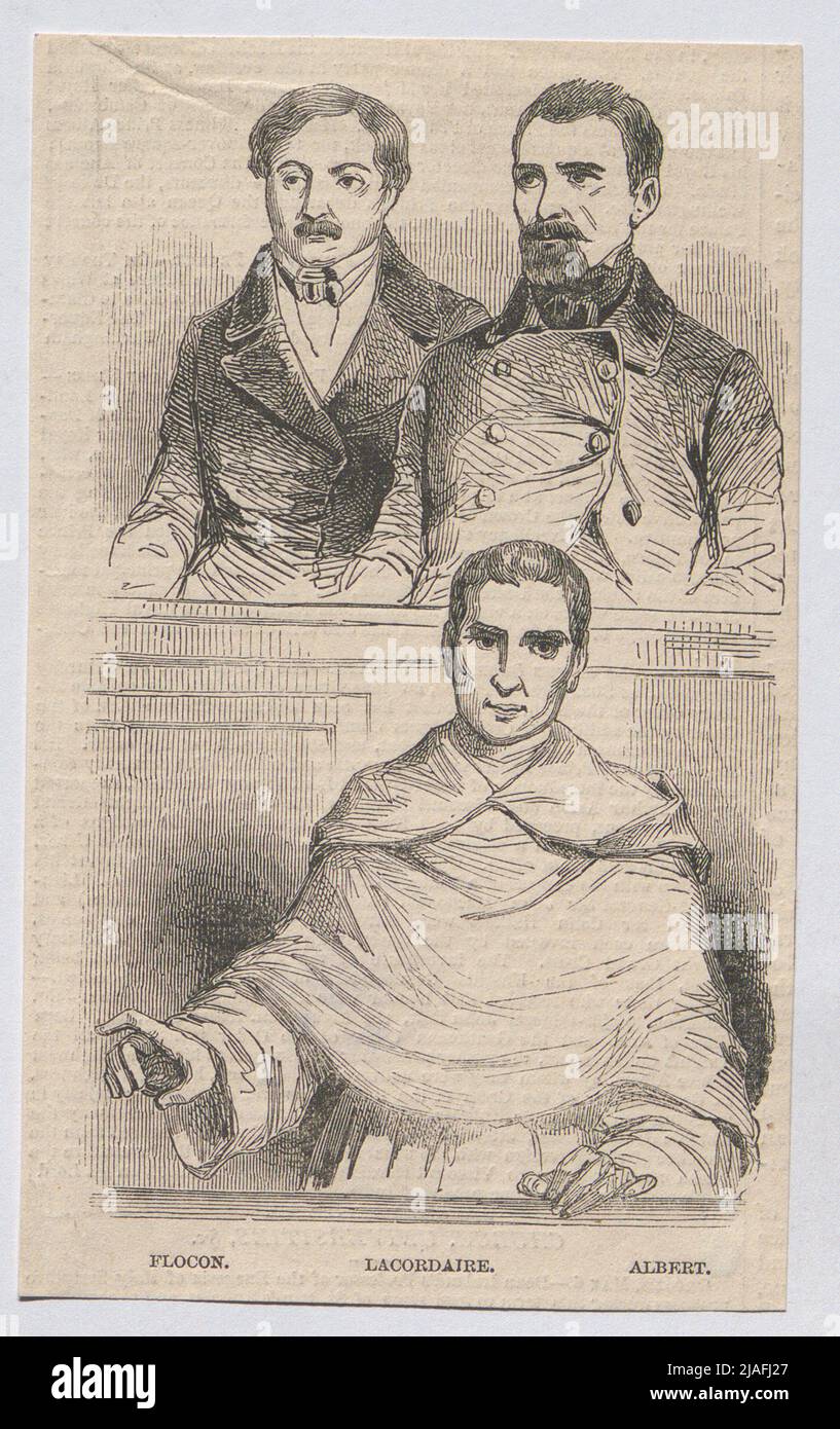 Flocon. Lacordaire. Albert. '. (Ferdinand) Flocon, journaliste et politicien français, Jean Baptiste Henri Lacordaire, Français dominicain, prédicateur et théologien, M. Albert (de la « The Illustrated London News »). Inconnu Banque D'Images