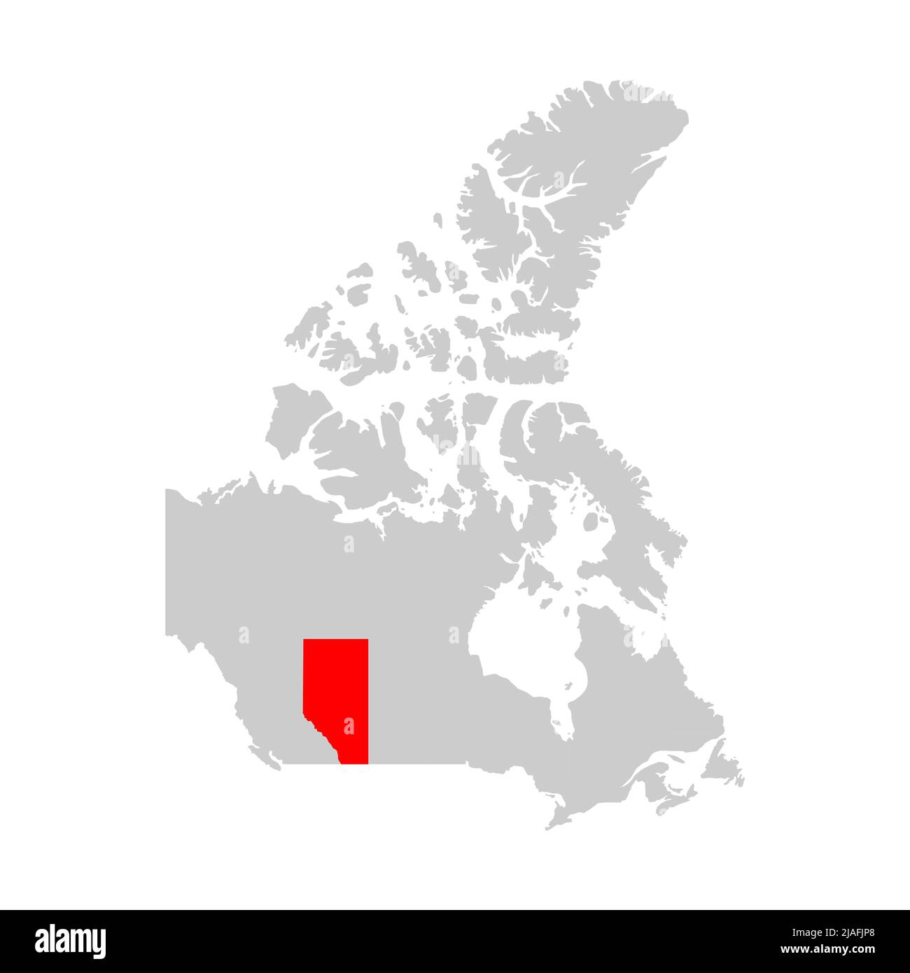 Province de l'Alberta mise en évidence sur la carte du Canada Illustration de Vecteur
