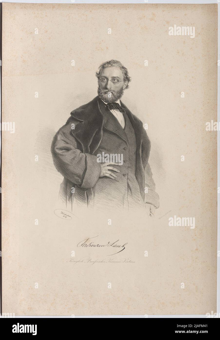 Ferdinand Laub, virtuose de la chambre royale prussienne. Josef Kriehuber (1800-1876), lithographe, Joseph Stoufs, réalisation Banque D'Images