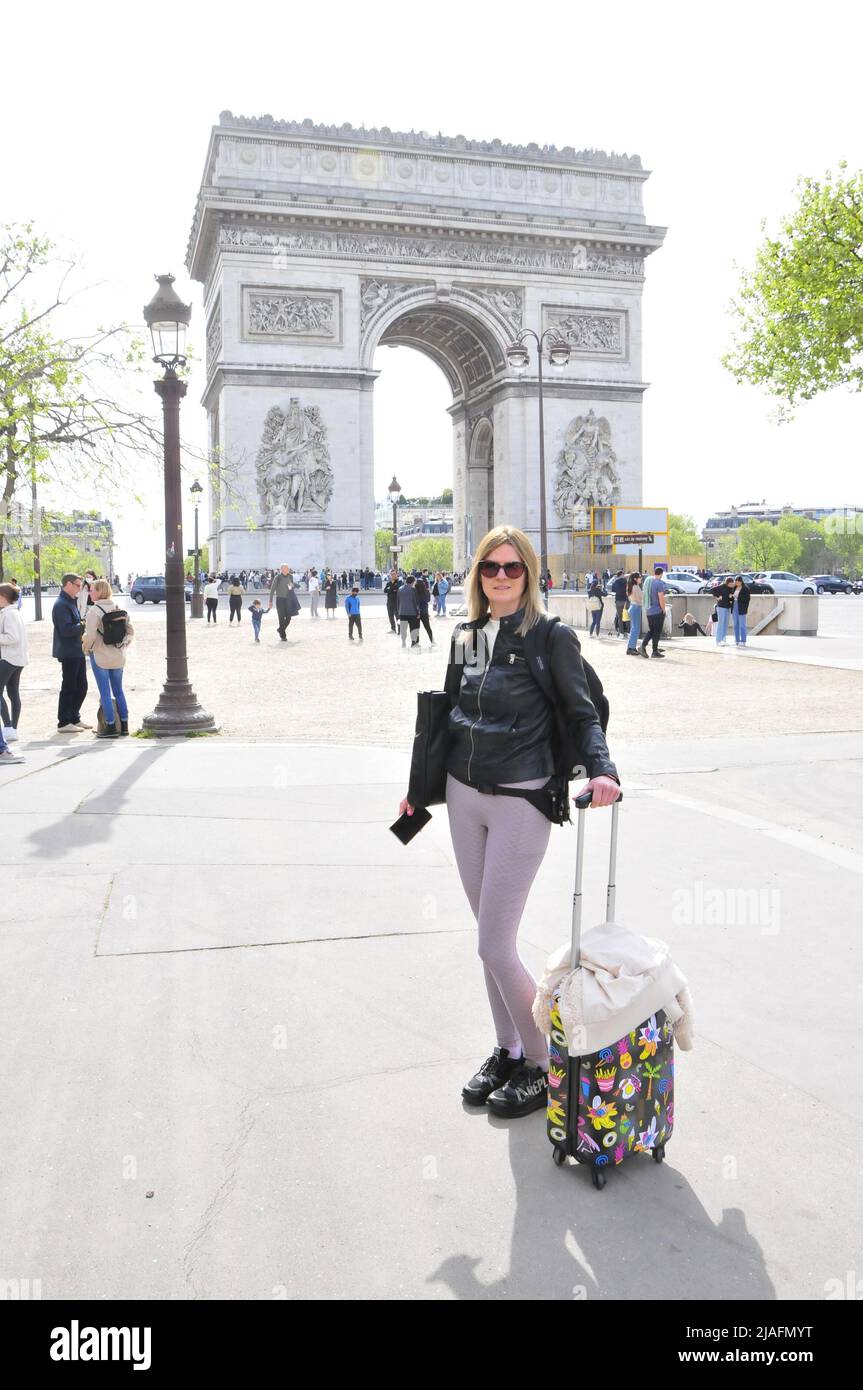 Visite de l'Arc de Triomphe à Paris, France. Banque D'Images