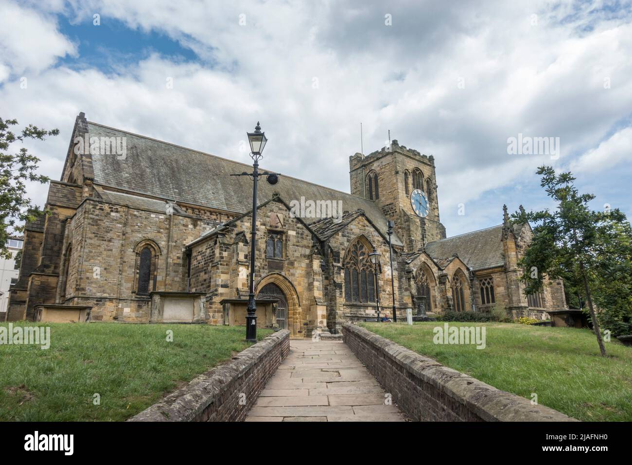 L'église St Mary's, une église paroissiale le lieu de repos final de la romancière et poète anglaise Anne Bronte, Scarborough, North Yorkshire, UK. Banque D'Images