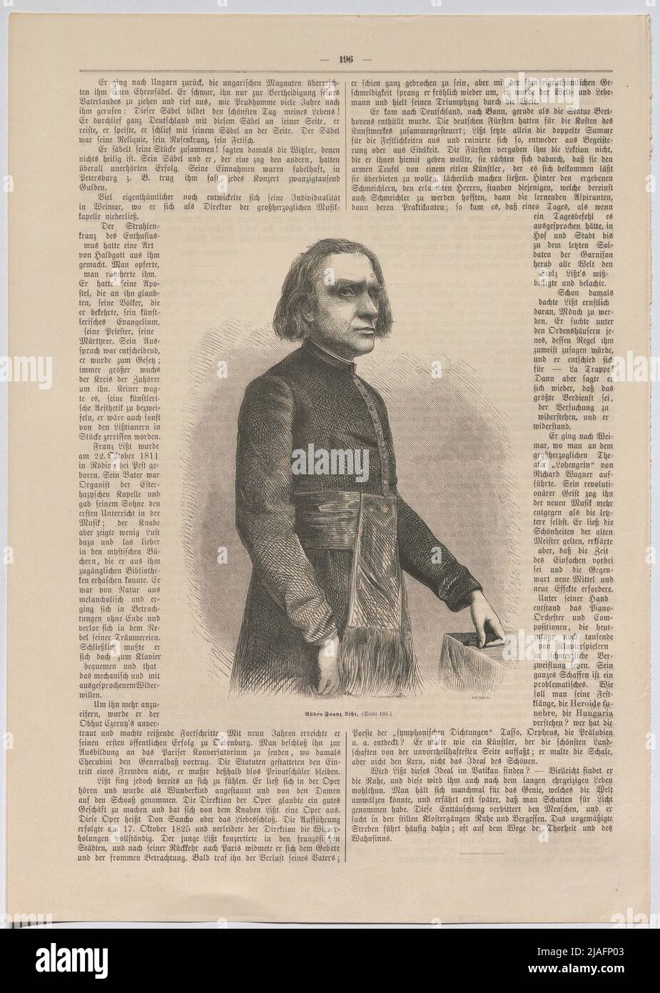 Abbé Franz Liszt (du magazine mensuel illustré de Waldheim). Inconnu Banque D'Images