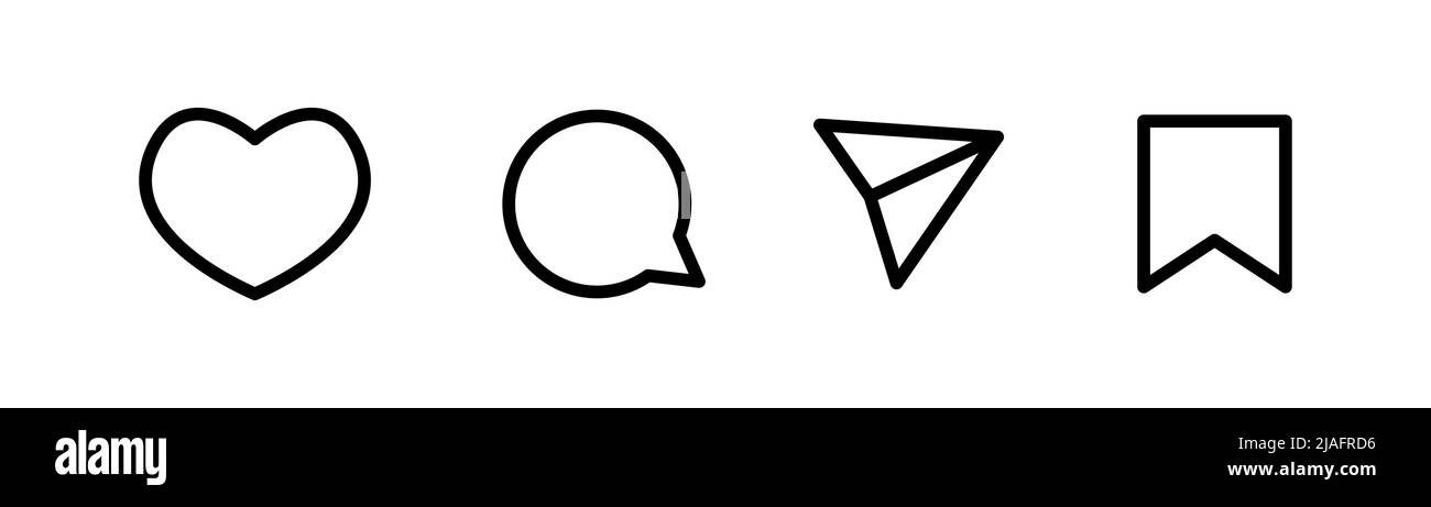 Icône aimer, commenter, suivre et rencontrer Illustration de Vecteur