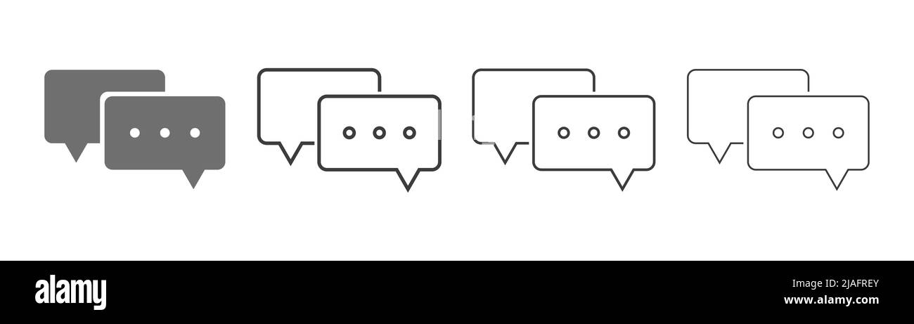 Ensemble d'icônes de ligne de bulle de parole Illustration de Vecteur