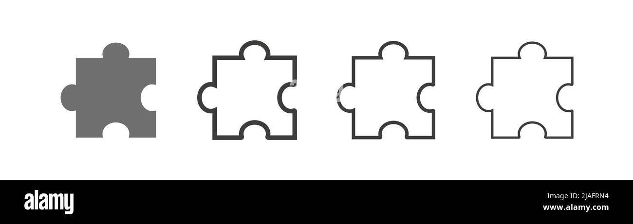 Collection d'icônes de puzzle en différents traits Illustration de Vecteur