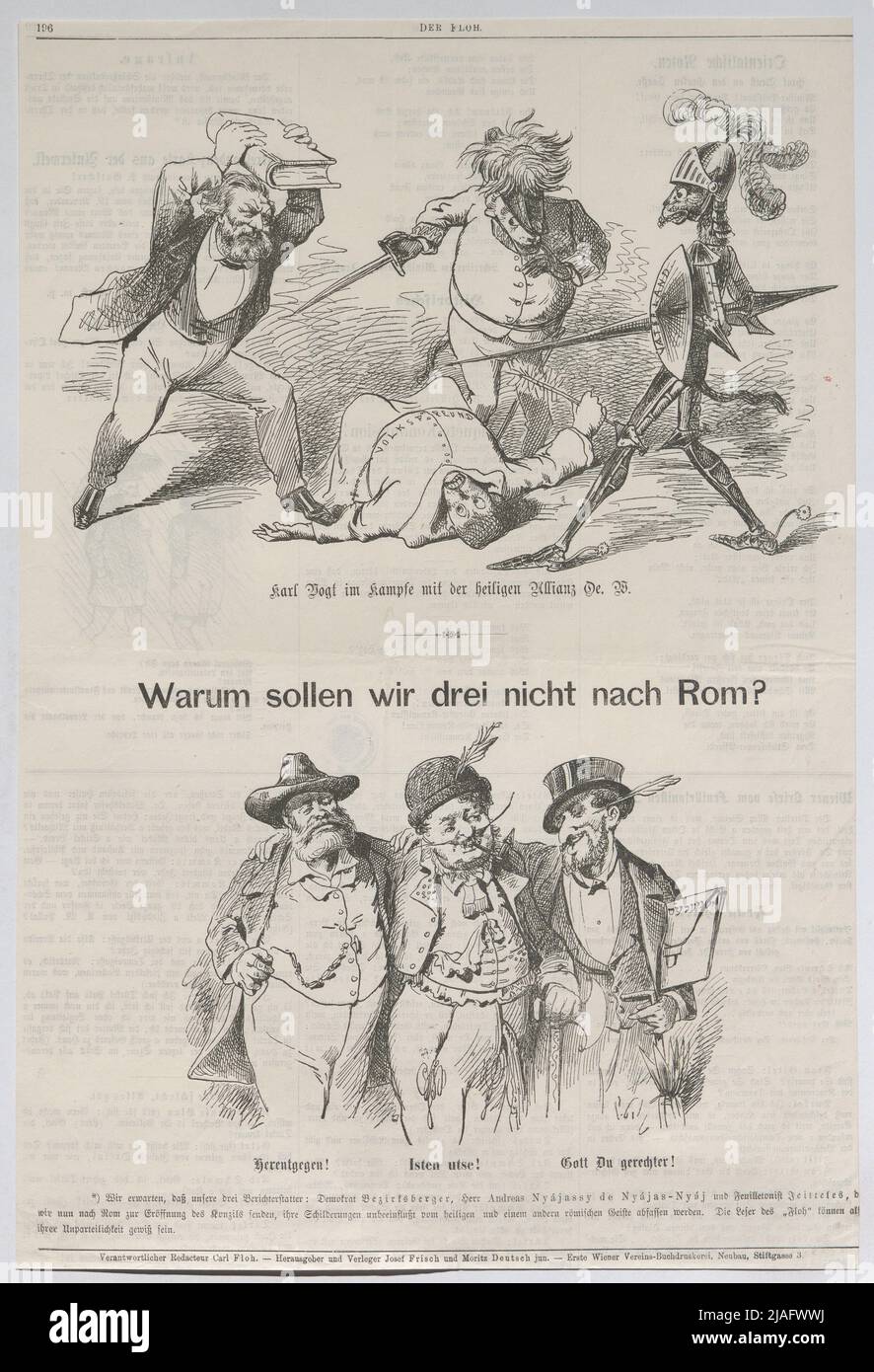 Karl Vogt dans la lutte avec le Saint Allianz de. W. '. Scientifique naturel Carl Vogt dans la lutte avec le Saint Allianz de. W. (Volksfreund, Fatherland) (de' Der Floh '). Inconnu Banque D'Images