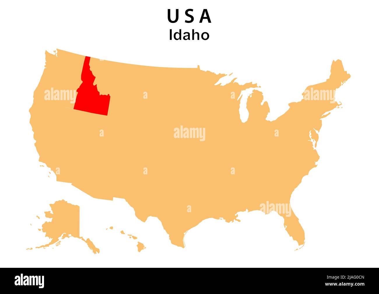 Idaho state map Banque de photographies et d’images à haute résolution